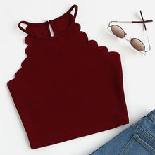 Cargar imagen en el visor de la galería, Scallop Trim Halter Neck Top