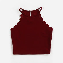 Cargar imagen en el visor de la galería, Scallop Trim Halter Neck Top