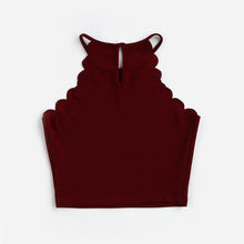 Cargar imagen en el visor de la galería, Scallop Trim Halter Neck Top