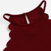 Cargar imagen en el visor de la galería, Scallop Trim Halter Neck Top
