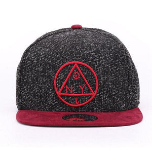 Snapback NY round triangle embroidery flat brim baseball cap