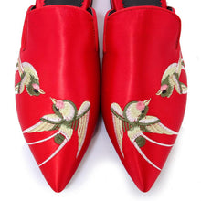 Load image into Gallery viewer, Bird Print Low Heel Mules