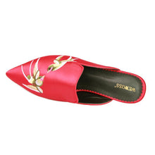 Load image into Gallery viewer, Bird Print Low Heel Mules