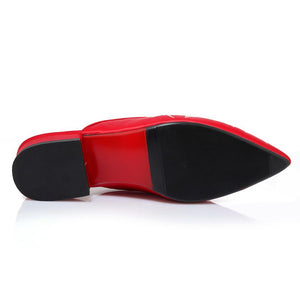 Bird Print Low Heel Mules