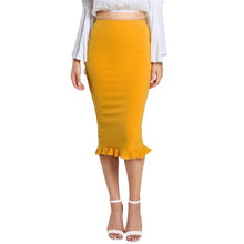 Cargar imagen en el visor de la galería, Split Ruffle Pencil Skirt