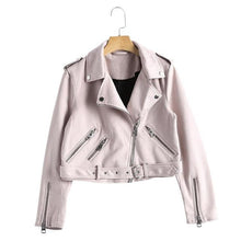 Cargar imagen en el visor de la galería, Slim Suede  Biker Jacket PU Coat