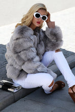 Load image into Gallery viewer, Vintage Fluffy Faux Fur Coat