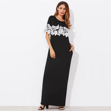 Load image into Gallery viewer, Black Short Sleeve Pocket Maxi Dress