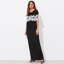 Load image into Gallery viewer, Black Short Sleeve Pocket Maxi Dress
