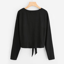 Load image into Gallery viewer, Pearl Beaded Knot Front Long Sleeve Shirt