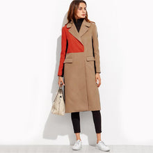 Load image into Gallery viewer, Color Block Patchwork Double Breasted Coat
