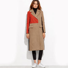 Load image into Gallery viewer, Color Block Patchwork Double Breasted Coat