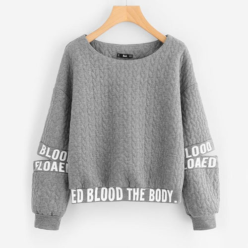 Grey Drop Shoulder Cut Sleeve Quilted Pullover