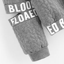 Load image into Gallery viewer, Grey Drop Shoulder Cut Sleeve Quilted Pullover