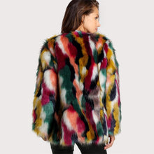 Load image into Gallery viewer, Colorful Collarless Faux Fur Coats