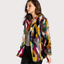 Load image into Gallery viewer, Colorful Collarless Faux Fur Coats