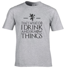 Load image into Gallery viewer, I drink and i know things printed men's t-shirt