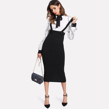 Cargar imagen en el visor de la galería, Strapped High Waist Slit Back Pencil Skirt