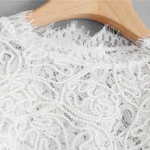 Load image into Gallery viewer, Hollow Out Eyelash Lace Plain Crop Top