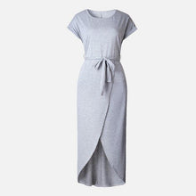 Cargar imagen en el visor de la galería, Short Sleeve Tie waist Asymmetric Hem Dress