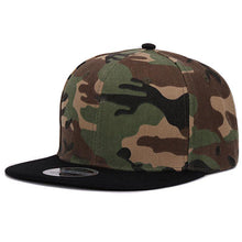 Load image into Gallery viewer, HATLANDER Camouflage snapback polyester cap blank flat camo baseball cap with no embroidery mens cap and hat for men and women