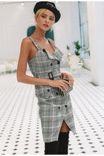 Charger l&#39;image dans la galerie, Plaid Strap Double Breasted Dress