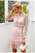 Charger l&#39;image dans la galerie, Elegant Sweet Ruffle Hollow Out Lace Dress