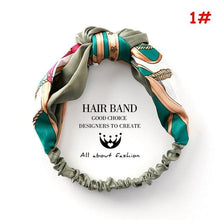 Cargar imagen en el visor de la galería, Twist Cross Floral Elastic Knotted Headband