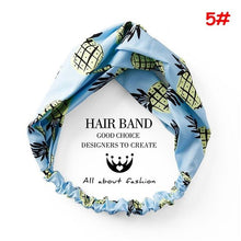 Cargar imagen en el visor de la galería, Twist Cross Floral Elastic Knotted Headband