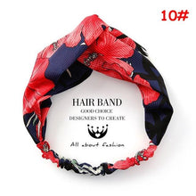 Cargar imagen en el visor de la galería, Twist Cross Floral Elastic Knotted Headband