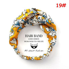 Cargar imagen en el visor de la galería, Twist Cross Floral Elastic Knotted Headband