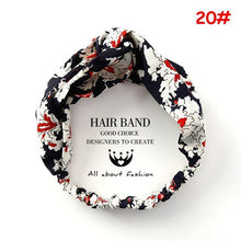 Cargar imagen en el visor de la galería, Twist Cross Floral Elastic Knotted Headband