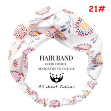 Cargar imagen en el visor de la galería, Twist Cross Floral Elastic Knotted Headband