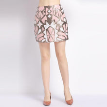 Load image into Gallery viewer, Geometric Color block Beaded Sequin Skirt