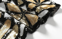 Load image into Gallery viewer, Geometric Color block Beaded Sequin Skirt