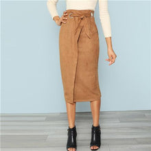 Cargar imagen en el visor de la galería, Wrap Waist Knot Split Back Skirt