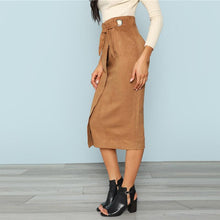 Cargar imagen en el visor de la galería, Wrap Waist Knot Split Back Skirt