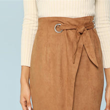 Cargar imagen en el visor de la galería, Wrap Waist Knot Split Back Skirt