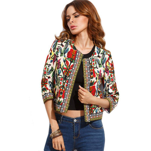 Embroidery Tribal Vintage Autumn Coat