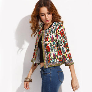 Embroidery Tribal Vintage Autumn Coat