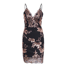 Charger l&#39;image dans la galerie, Backless V neck Sequin Party Dress