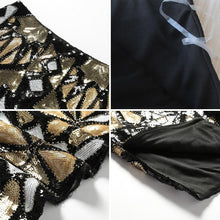 Load image into Gallery viewer, Geometric Color block Beaded Sequin Skirt