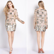 Load image into Gallery viewer, Geometric Color block Beaded Sequin Skirt