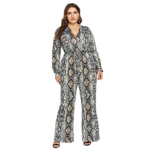 Load image into Gallery viewer, Self Tie Snake Print Casual Jumpsuit