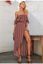 Charger l&#39;image dans la galerie, Off Shoulder Ruffles Split Dress