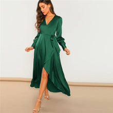 Charger l&#39;image dans la galerie, V-Neck Belted Wrap Asymmetric Party Maxi Dress