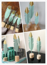 Load image into Gallery viewer, Modern Feather Wooden Miniature Figurines
