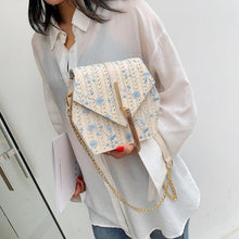 Load image into Gallery viewer, Hexagon Style Straw Lace embroidery Bag