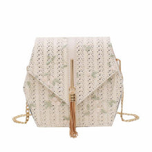 Load image into Gallery viewer, Hexagon Style Straw Lace embroidery Bag