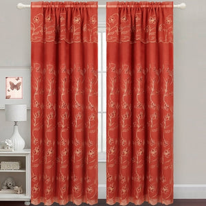 Gabriella - Snow Voile Embroidered Panel - Set of 2